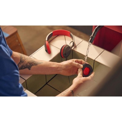 Hörlur Over-Ear Sport Solcell IP55 Svart/Röd