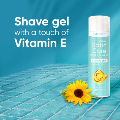 Rakgel Satin Care för Kvinnor med en touch av E-vitamin för Normal Hud, 200ml