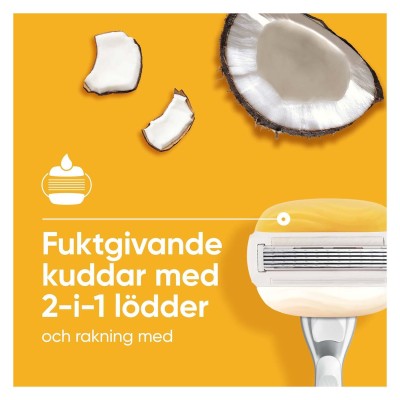 Rakhyvel Comfortglide Coconut w Olay + 1st rakblad, duschhållare