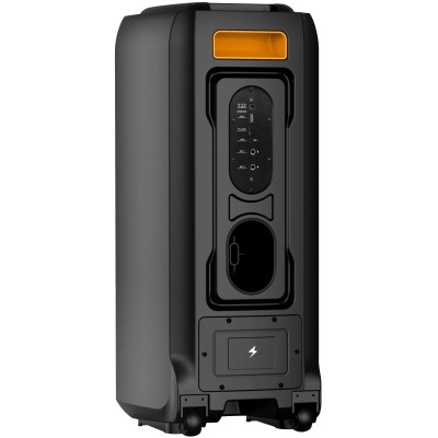 Högtalare Bluetooth 2x10" woofer 100W Batteri LED-ljus BPS-458 Svart