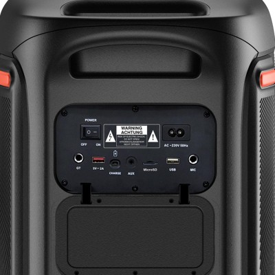 Högtalare Bluetooth 2x10" woofers 200W Batteri LED-ljus BPS-470 Svart