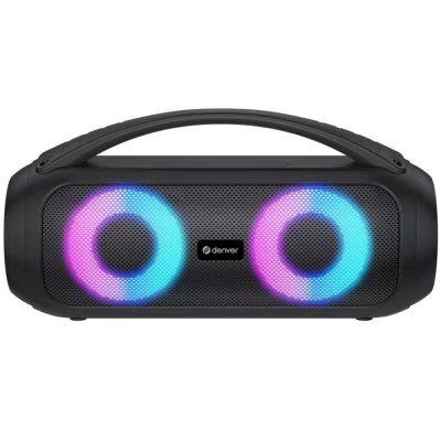 Högtalare Bluetooth 2x20W RMS Ljuseffekter Laddbart batteri BTG-618 Svart