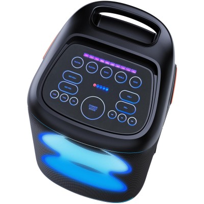 Högtalare Bluetooth 2x6,5" woofers 100W Batteri LED-ljus BPS-370 Svart