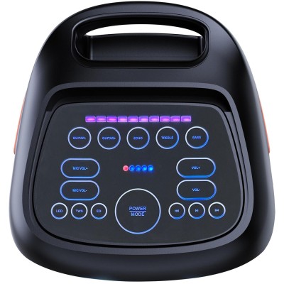 Högtalare Bluetooth 2x6,5" woofers 100W Batteri LED-ljus BPS-370 Svart