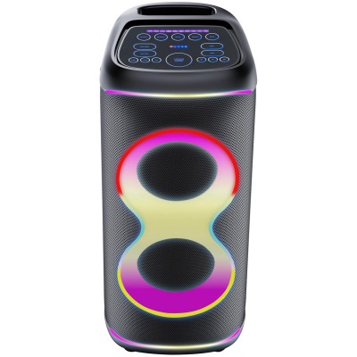 Högtalare Bluetooth 2x6,5" woofers 100W Batteri LED-ljus BPS-370 Svart