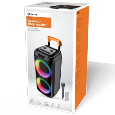 Högtalare Bluetooth 2X8" woofers 60W Batteri LED-ljus TSP-456 Svart