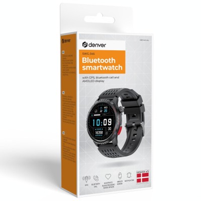 SmartWatch GPS AMOLED Hälsokoll SWG-345B Svart