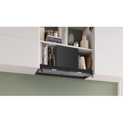 Bosch - DBB85CC60 - Serie 4, Skåpsintegrerad köksfläkt, 80 cm, Klarglas, Mattsvart