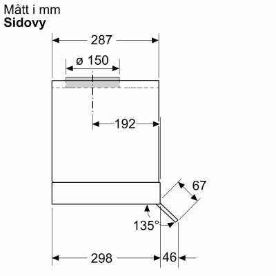 Bosch - DBB85CC60 - Serie 4, Skåpsintegrerad köksfläkt, 80 cm, Klarglas, Mattsvart