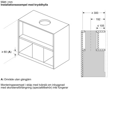 Bosch - DBB85CC60 - Serie 4, Skåpsintegrerad köksfläkt, 80 cm, Klarglas, Mattsvart