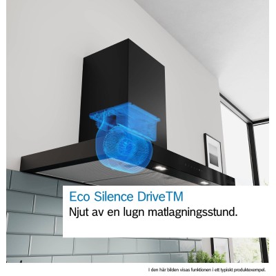 Bosch - DWB67DN60 - Serie 6, Vägghängd köksfläkt, 60 cm, Mattsvart