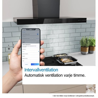 Bosch - DWB67DN60 - Serie 6, Vägghängd köksfläkt, 60 cm, Mattsvart