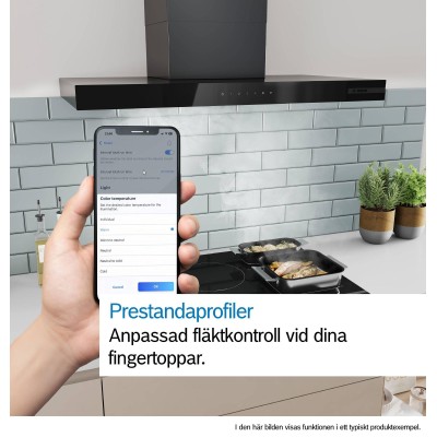 Bosch - DWB67DN60 - Serie 6, Vägghängd köksfläkt, 60 cm, Mattsvart