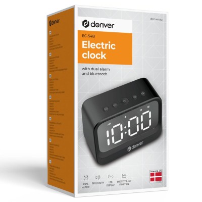 Klocka Alarm Bluetooth-högtalare Svart