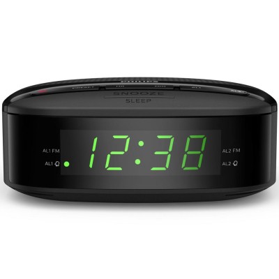 Philips - Klockradio FM Dubbla alarm Snabbval TAR3205/12 Svart - TAR3205/12
