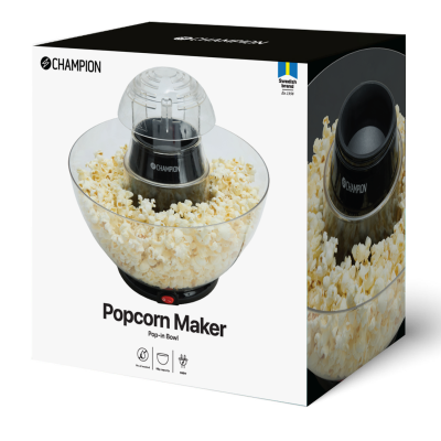 Popcornmaskin Pop-in-bowl Svart Metallic