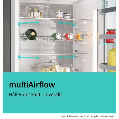 Siemens - KG49NVIDG - iQ300, Kombinerad kyl/frys, 203 x 70 cm, Rostfritt stål