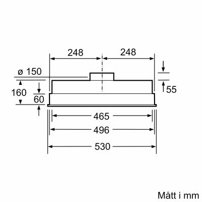 Siemens - LB55566 - iQ300, Inbyggnadsfläkt för skåp eller kåpa, 53 cm, Silvermetallic
