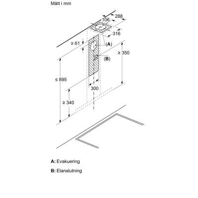 Siemens - LC67BDN60 - iQ500, Vägghängd köksfläkt, 60 cm, Mattsvart