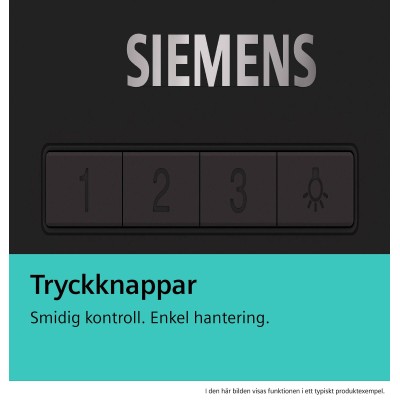 Siemens - LC95BCC60 - iQ300, Vägghängd köksfläkt, 90 cm, Mattsvart
