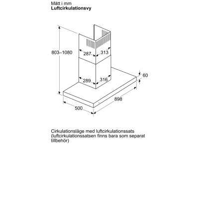 Siemens - LC95BCC60 - iQ300, Vägghängd köksfläkt, 90 cm, Mattsvart