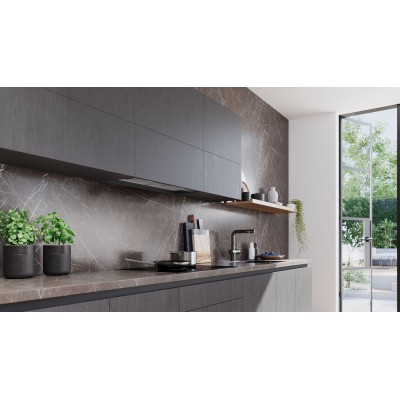 Siemens - LJ85BCC60 - iQ300, Skåpsintegrerad köksfläkt, 80 cm, Klarglas, Mattsvart