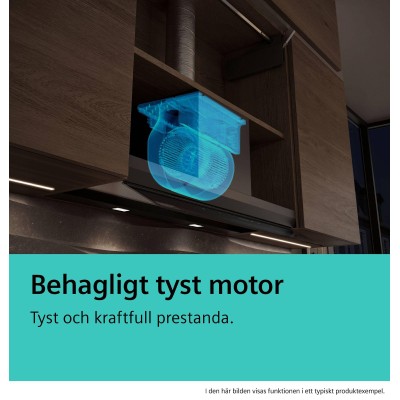 Siemens - LJ85BCC60 - iQ300, Skåpsintegrerad köksfläkt, 80 cm, Klarglas, Mattsvart