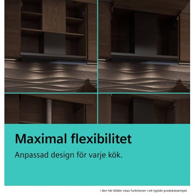 Siemens - LJ85BCC60 - iQ300, Skåpsintegrerad köksfläkt, 80 cm, Klarglas, Mattsvart