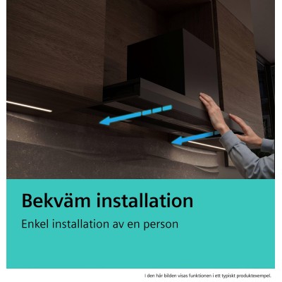 Siemens - LJ85BCC60 - iQ300, Skåpsintegrerad köksfläkt, 80 cm, Klarglas, Mattsvart