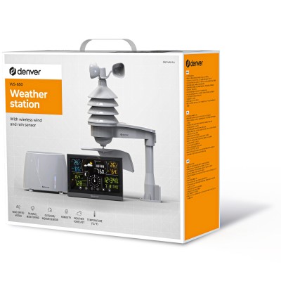 Väderstation Vind och regn-sensor Färgskärm WS-650