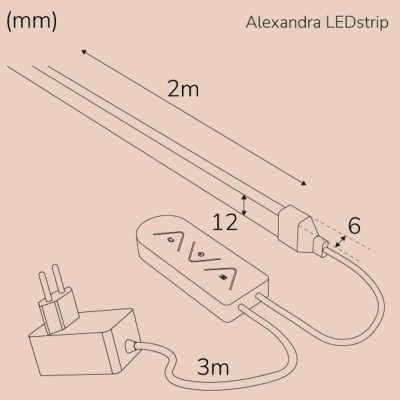 Llitt - Alexandra Ledstrip kit RGBIC Neon IP65 Smart Tuya WiFi 2m​​​ - A12405