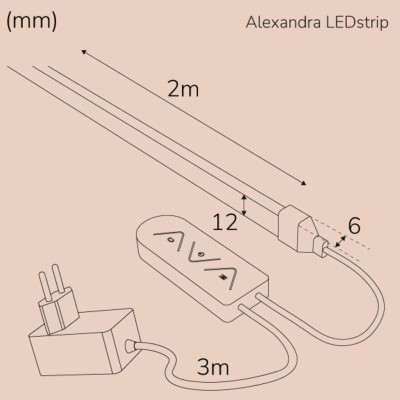 Llitt - Alexandra Ledstrip kit RGBIC Neon IP65 Smart Tuya WiFi 2m​​​ - A12405