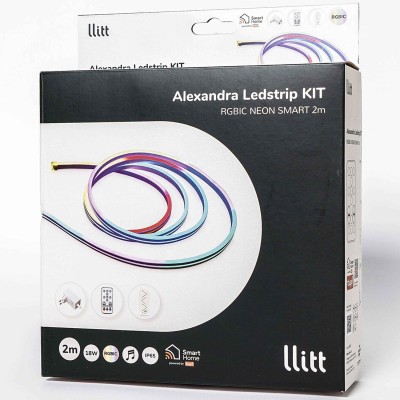 Llitt - Alexandra Ledstrip kit RGBIC Neon IP65 Smart Tuya WiFi 2m​​​ - A12405