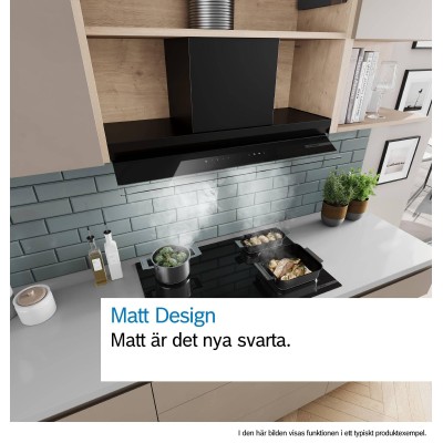 Bosch - DBB65CC60 - Serie 4, Skåpsintegrerad köksfläkt, 60 cm, Klarglas, Mattsvart