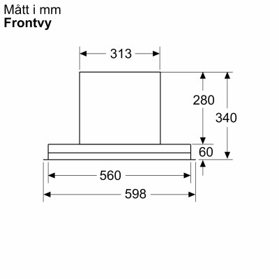Bosch - DBB65CC60 - Serie 4, Skåpsintegrerad köksfläkt, 60 cm, Klarglas, Mattsvart