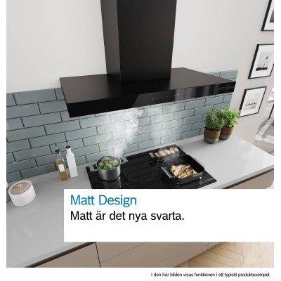 Bosch - DWB65CC60 - Serie 4, Vägghängd köksfläkt, 60 cm, Mattsvart