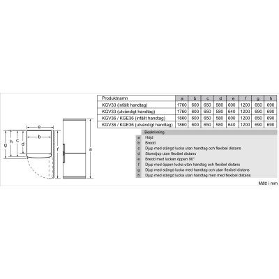 Bosch - KGV36VWEAS - Serie 4, Kombinerad kyl/frys, 186 x 60 cm, Vit