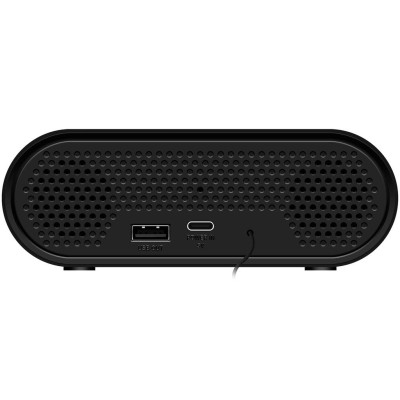 Klockradio Temp/Luftfuktighet USB-C/Batteridrift Svart