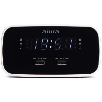 Klockradio Två alarm USB ladd-uttag Svart