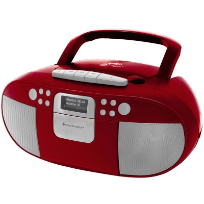 Boombox CD/MP3 DAB+/FM-radio Kassett USB SCD7800RO Röd