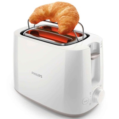 Philips - Brödrost HD2581 Vit 2Skivors - HD2581/00