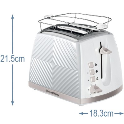 Russell Hobbs - Brödrost Vit Groove 2S Toast 26391-56 - A11042