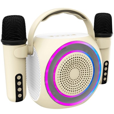 Celly - Partymic2 Trådlös högtalare RGB + 2 trådl. mikrofoner - A11148