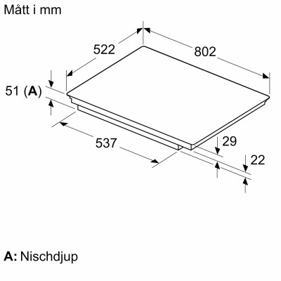 Siemens - EH85KHFB1E - iQ300, Induktionshäll, 80 cm, ramlösDesign