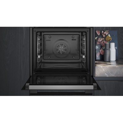 Siemens - HR272GES3 - iQ300, Inbyggnadsugn med ångfunktion, 60 x 60 cm, Rostfritt stål