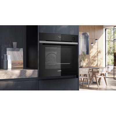Siemens - HR272GES3 - iQ300, Inbyggnadsugn med ångfunktion, 60 x 60 cm, Rostfritt stål