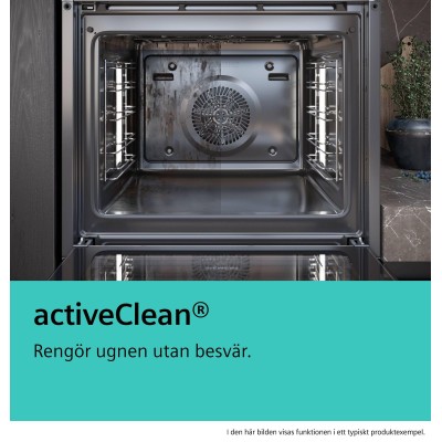 Siemens - HR272GES3 - iQ300, Inbyggnadsugn med ångfunktion, 60 x 60 cm, Rostfritt stål