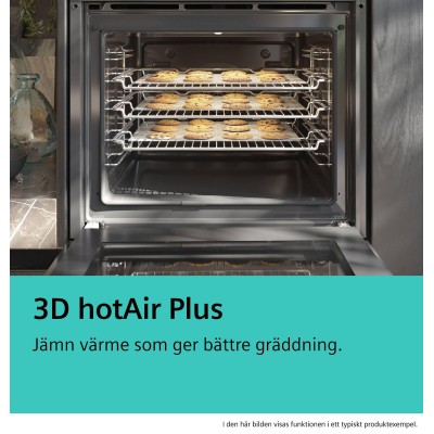 Siemens - HR272GES3 - iQ300, Inbyggnadsugn med ångfunktion, 60 x 60 cm, Rostfritt stål