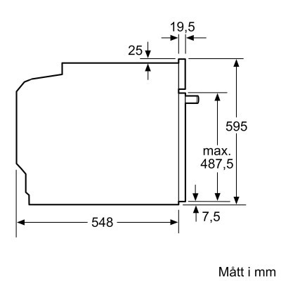 Siemens - HR272GES3 - iQ300, Inbyggnadsugn med ångfunktion, 60 x 60 cm, Rostfritt stål