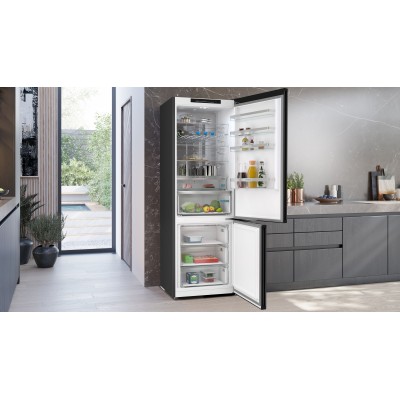 Siemens - KG49NVXCG - iQ300, Kombinerad kyl/frys, 203 x 70 cm, blackSteel
